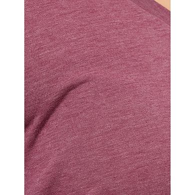 Plus Size Tops For Women V Neck Tulip Long Sleeve T-shirt Casual Blouses