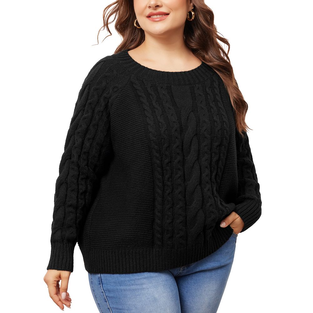 Plus Size Round Neck Long Sleeve Sweater main image 0