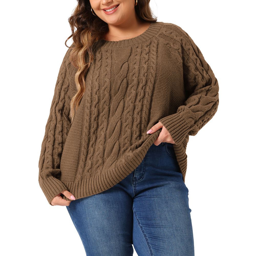 Plus Size Round Neck Long Sleeve Sweater main image 1