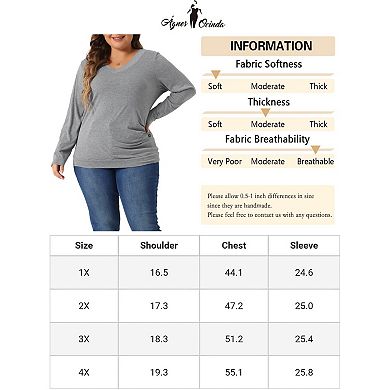 Plus Size Long Sleeve Blouse for Women V Neck Knitted Buttons Decor Ruched Tops