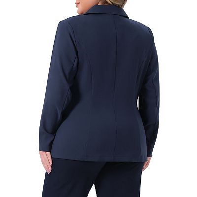 Women's Plus Size Blazers Notch Lapel Double Breasted Long Sleeve