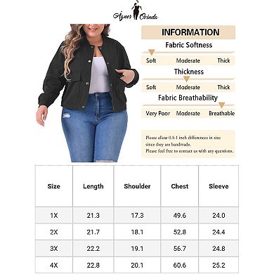Plus Size Jacket For Women Long Sleeve Button Down Casual Jackets With Pockets