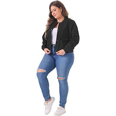 Plus Size Jacket For Women Long Sleeve Button Down Casual Jackets With Pockets