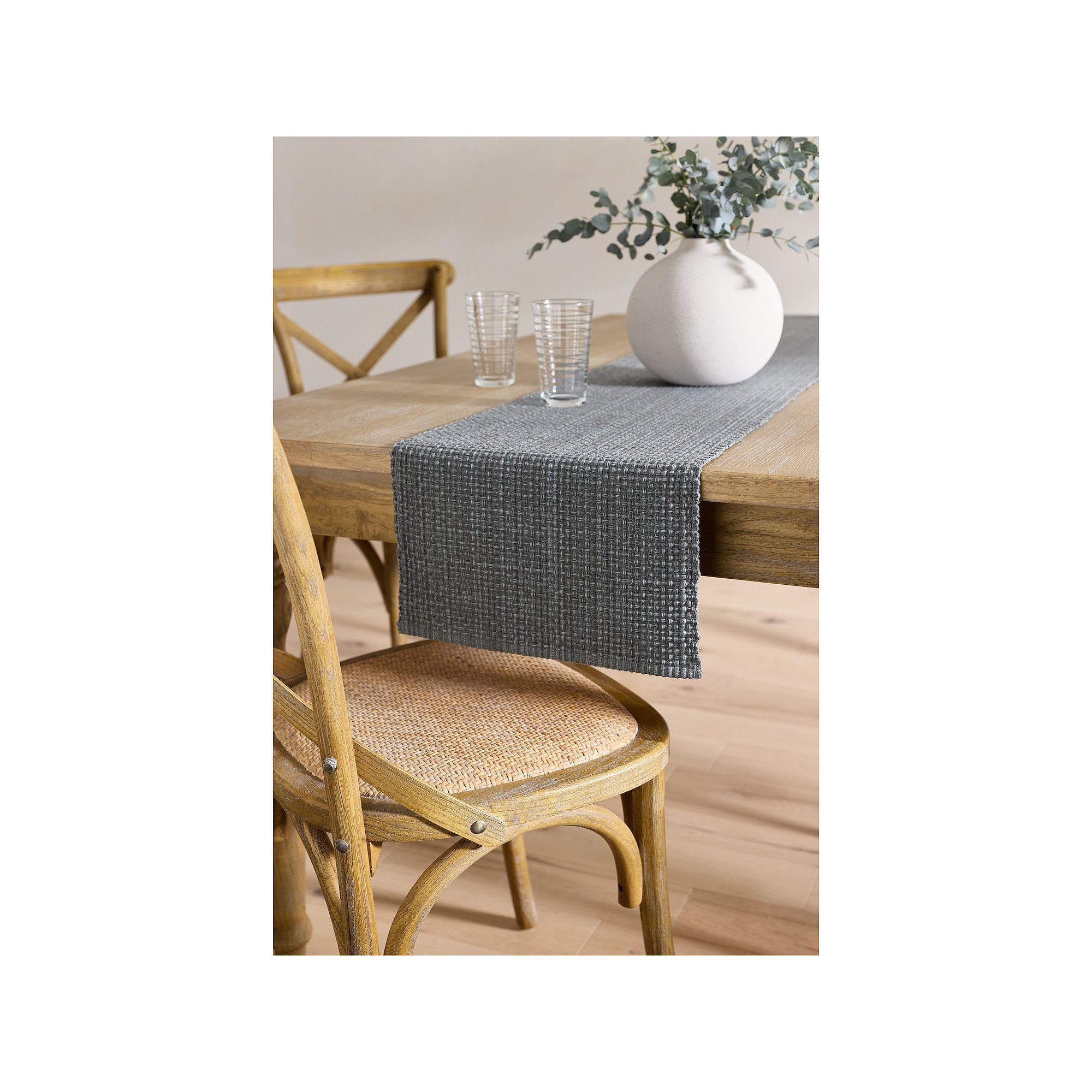 Mingle & Co. Wabash Table Runner, Grey
