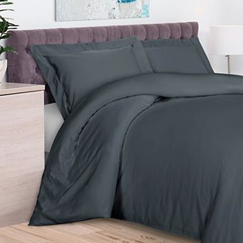SUPERIOR 300 Thread Count Rayon From Bamboo Solid 3 pc Duvet Cover Set