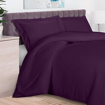 SUPERIOR 300 Thread Count Rayon From Bamboo Solid 3 pc Duvet Cover Set