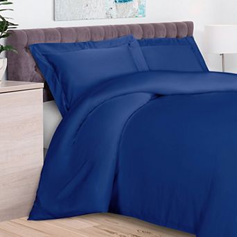 SUPERIOR 300 Thread Count Rayon From Bamboo Solid 3 pc Duvet Cover Set