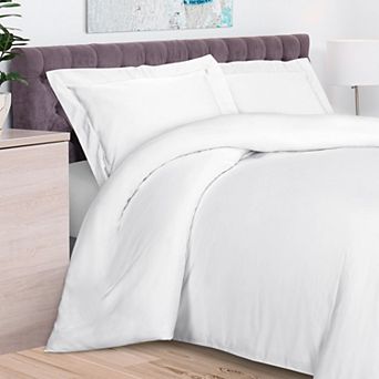 SUPERIOR 300 Thread Count Rayon From Bamboo Solid 3 pc Duvet Cover Set
