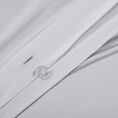 SUPERIOR Brandon Cotton Three-Line Embroidered 3-Piece Duvet Cover Set