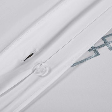 SUPERIOR Chain Links Cotton Embroidered 3-Piece Duvet Cover Set