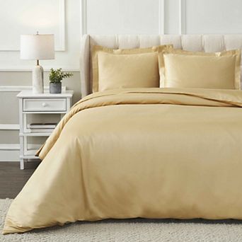 SUPERIOR 1200 Thread Count Egyptian Cotton Embroidered Geometric Scroll 3 pc Duvet Cover Set