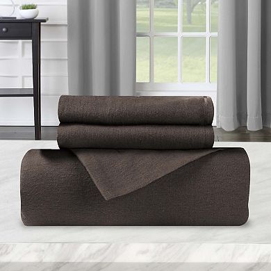 SUPERIOR Classic Solid Flannel Cotton Duvet Cover Set