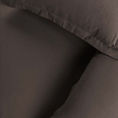 SUPERIOR Classic Solid Flannel Cotton Duvet Cover Set