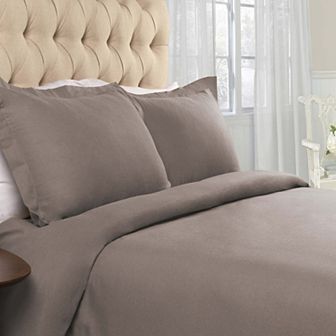 SUPERIOR Classic Solid Flannel Cotton Duvet Cover Set