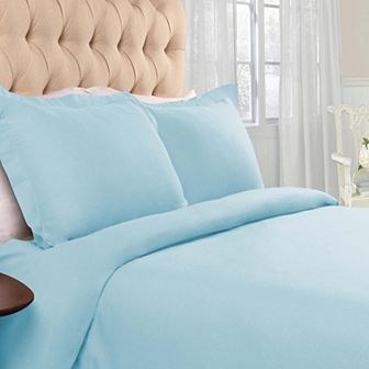 SUPERIOR Classic Solid Flannel Cotton Duvet Cover Set