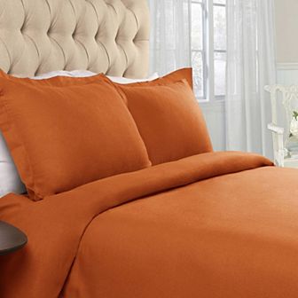 SUPERIOR Classic Solid Flannel Cotton Duvet Cover Set