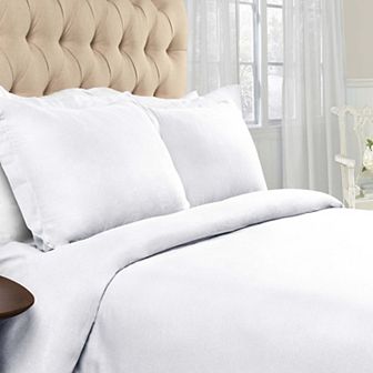 SUPERIOR Classic Solid Flannel Cotton Duvet Cover Set