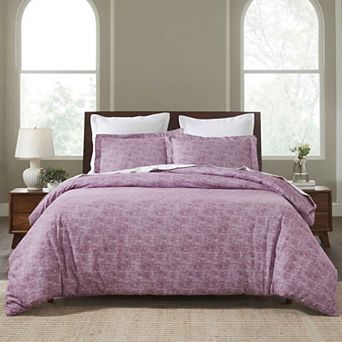 SUPERIOR Melange Flannel Cotton Two-Toned Textured Duvet Cover Set