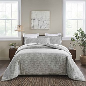 SUPERIOR Melange Flannel Cotton Two-Toned Textured Duvet Cover Set