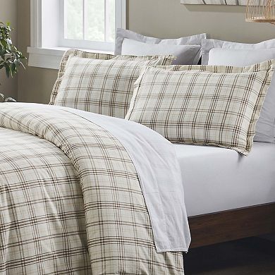 SUPERIOR Plaid Flannel Cotton Classic Farmhouse Duvet Cover Set