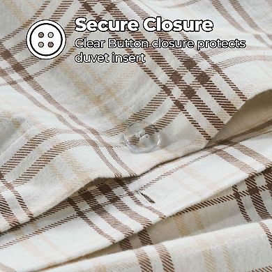 SUPERIOR Plaid Flannel Cotton Classic Farmhouse Duvet Cover Set