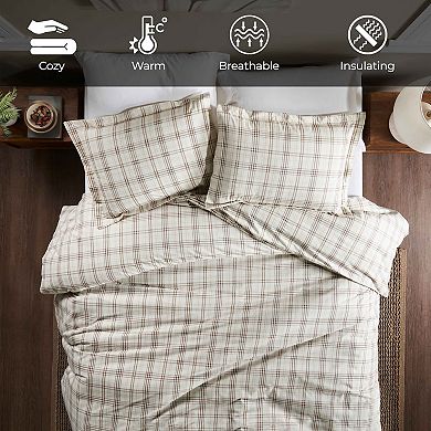 SUPERIOR Plaid Flannel Cotton Classic Farmhouse Duvet Cover Set