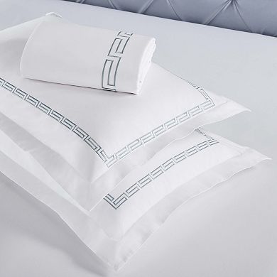 SUPERIOR Harrison Cotton Greek Key 3 Pc Embroidered Cover Set
