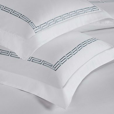 SUPERIOR Harrison Cotton Greek Key 3 Pc Embroidered Cover Set