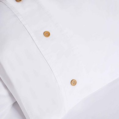 SUPERIOR Organic Cotton 300 Thread Count Percale 3-Piece Duvet Cover Set