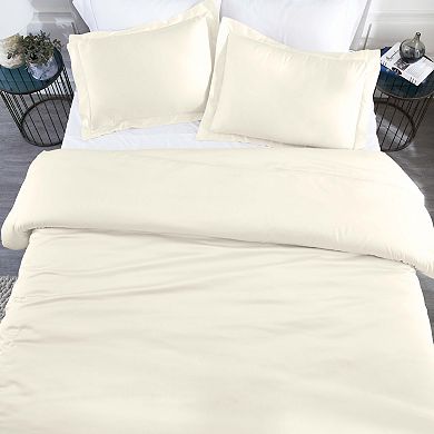 SUPERIOR 400 Thread Count Modal From Beechwood Lightweight Cooling Solid Duvet Cover Set