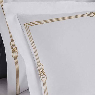 SUPERIOR Moonlawn Cotton Gold Embroidered 3-Piece Duvet Cover Set