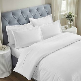 SUPERIOR Moonlawn Cotton Gold Embroidered 3 pc Duvet Cover Set