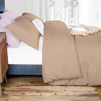 SUPERIOR Cotton Linen Blend Solid 3-Piece Duvet Cover Set