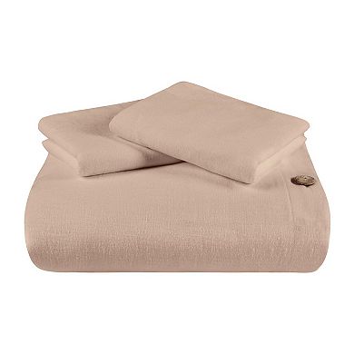 SUPERIOR Cotton Linen Blend Solid 3-Piece Duvet Cover Set