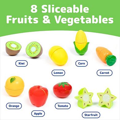 Jaxojoy Pretend Play Chef and Kitchen Food Set