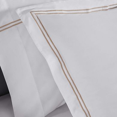 SUPERIOR Spring Blooms Cotton Two-Line Embroidered 3-Piece Duvet Cover Set