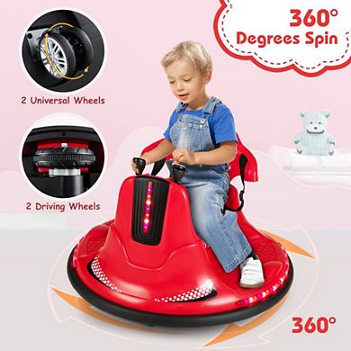 6v Kids Electric Bumper Car With 360 Spin-red