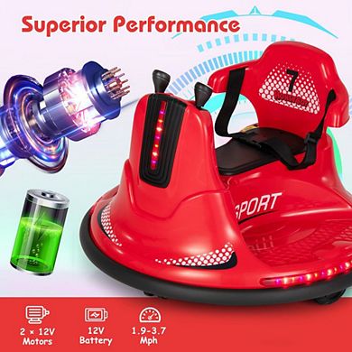 6v Kids Electric Bumper Car With 360 Spin-red
