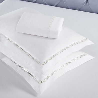 SUPERIOR Riverton Cotton Cross-Stitch Embroidered 3-Piece Duvet Cover Set
