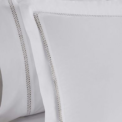 SUPERIOR Riverton Cotton Cross-Stitch Embroidered 3-Piece Duvet Cover Set