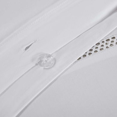 SUPERIOR Riverton Cotton Cross-Stitch Embroidered 3-Piece Duvet Cover Set