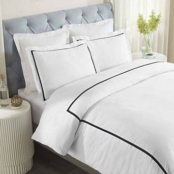 SUPERIOR Riverton Cotton Cross-Stitch Embroidered 3 pc Duvet Cover Set