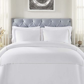 SUPERIOR Riverton Cotton Cross-Stitch Embroidered 3 pc Duvet Cover Set