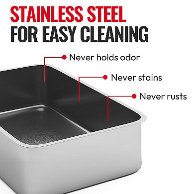 Iprimio Enclosed Sides Stainless Steel Litter Box
