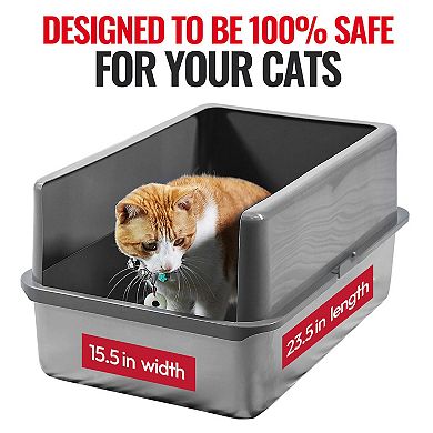 Iprimio Enclosed Sides Stainless Steel Litter Box