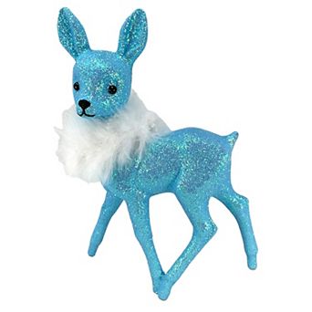 Pinnacle Peak Trading Ino Schaller Light Blue Glitter Female Doe Deer Figurine 8.75 In