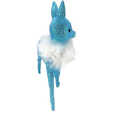 Pinnacle Peak Trading Ino Schaller Light Blue Glitter Female Doe Deer Figurine 8.75 In