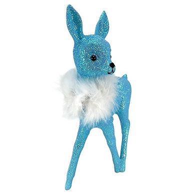 Pinnacle Peak Trading Ino Schaller Light Blue Glitter Female Doe Deer Figurine 8.75 In