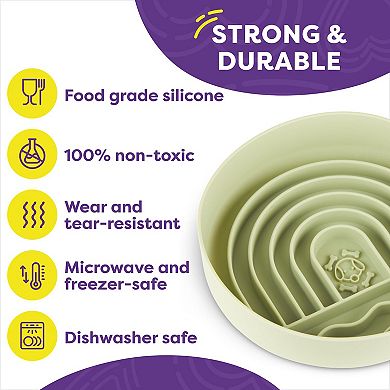 Hertzko Silicone Slow Feeder Dog Bowl Set