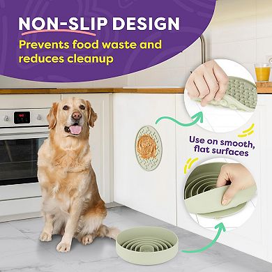 Hertzko Silicone Slow Feeder Dog Bowl Set